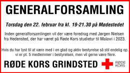 Røde Kors Grindsted inviterer til generalforsamling